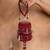 Red embroidered velvet bucket potli bag