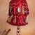 Red embroidered velvet bucket potli bag