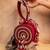 Red embroidered velvet bucket potli bag