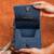Denim blue beaded embroidered hand bag