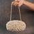 White pearl embroidered silk clutch