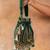 Emerald green embroidered silk potli bag
