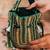 Emerald green embroidered silk potli bag