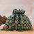 Deep green embroidered velvet potli bag