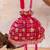 Hot pink embroidered velvet potli bag