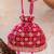 Hot pink embroidered velvet potli bag