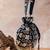 Navy blue embroidered velvet potli bag