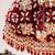 Red embroidered velvet potli bag