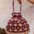 Red embroidered velvet potli bag