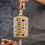 Gold mirror embroidered silk cylindrical bag