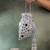 Silver mirror embroidered silk potli bag