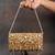 Gold kundan embroidered silk clutch