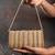 Gold kundan embroidered silk clutch