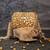 Gold kundan embroidered silk cylindrical bag