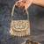 Dual tone diamond embroidered silk clutch