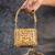 Gold diamond embroidered silk clutch