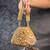 Gold diamond embroidered silk clutch