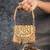 Gold embroidered silk mini clutch