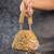 Gold embroidered silk mini clutch