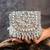 Silver embroidered silk mini clutch