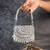 Silver embroidered silk mini clutch