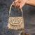 Dual tone embroidered silk mini clutch