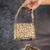 Dual tone embroidered silk mini clutch