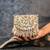 Dual tone embroidered silk mini clutch