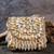Dual tone embroidered silk mini clutch