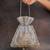 Silver hinted diamond embroidered silk potli bag
