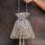 Silver hinted diamond embroidered silk potli bag