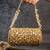 Gold embroidered silk capsule clutch