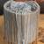 Silver hinted cascade embroidered silk cylindrical bag