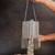 Silver hinted cascade embroidered silk cylindrical bag