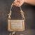 Slate gold hinted embroidered silk clutch