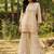 Biege embroidered viscose jacquard straight kurta set