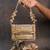 Slate gold hinted embroidered silk mini clutch
