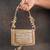 Slate gold hinted embroidered silk mini clutch