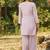 Lavender embroidered viscose jacquard straight kurta set