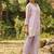 Lavender embroidered viscose jacquard straight kurta set