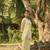 Yellow embroidered viscose jacquard straight kurta set