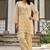 Peach embroidered pure cotton straight kurta set