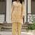 Peach embroidered pure cotton straight kurta set