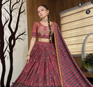 Maroon Color Real Mirror Work Cotton Lahenga Choli Set
