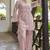Pink embroidered pure cotton straight kurta set