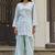 Blue embroidered pure cotton straight kurta set