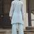 Blue embroidered pure cotton straight kurta set