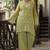 Green embroidered pure cotton straight kurta set