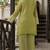 Green embroidered pure cotton straight kurta set