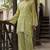 Green embroidered pure cotton straight kurta set